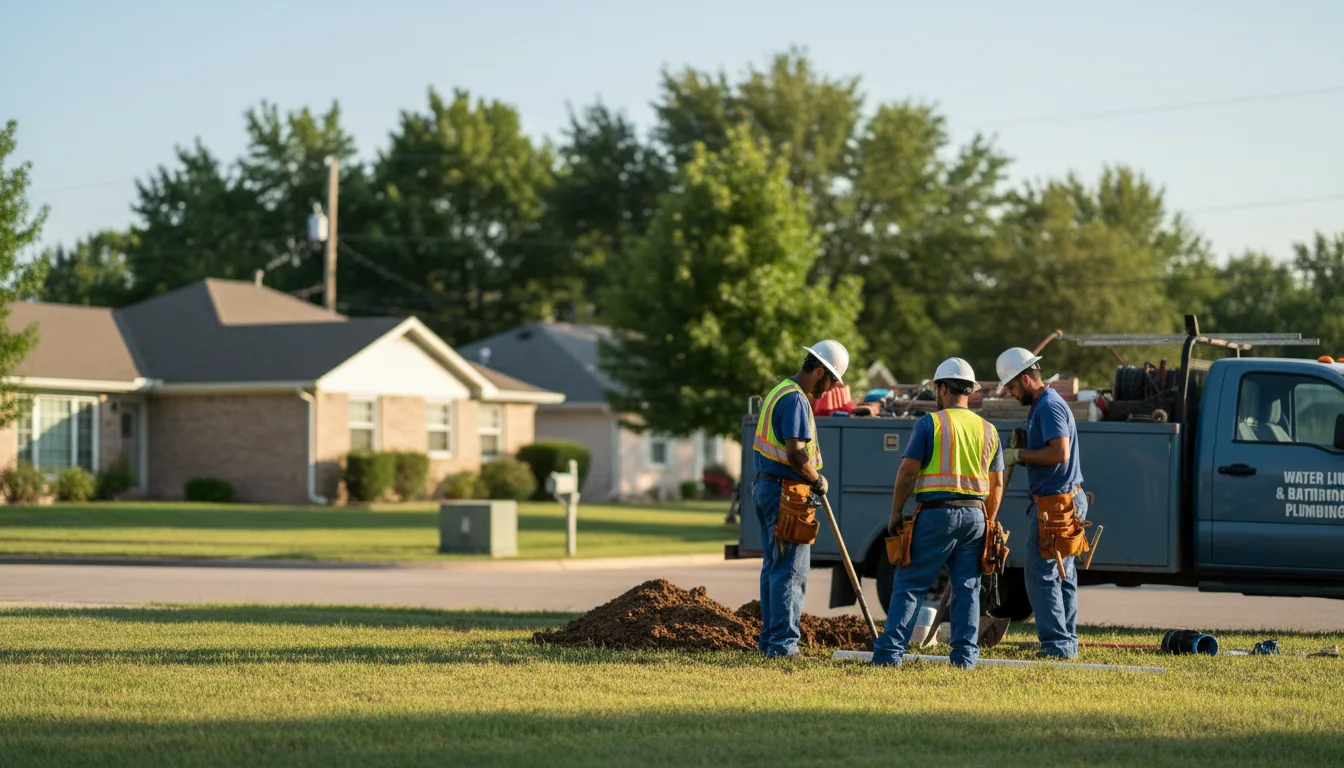 Residential water line and bathroom plumbing service in Lamar, AR